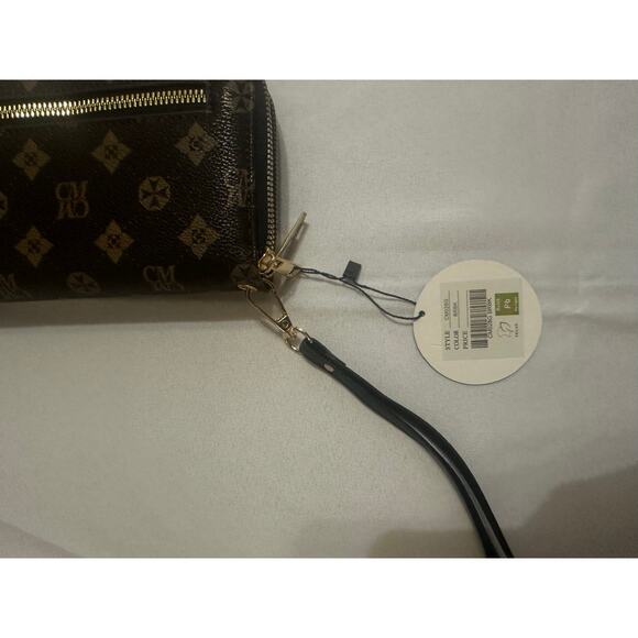 Charisma Via Monogrammed Brown Wallet Wristlet with Gold Hardware - Picture 8 of 8